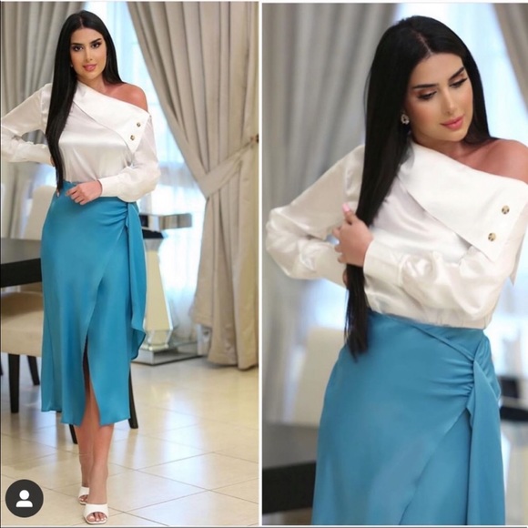 Zara satin effect skirt with knot - Picture 8 of 15